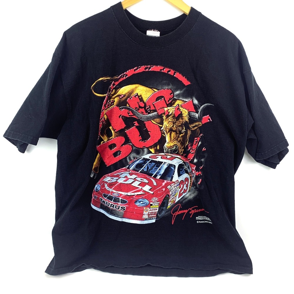 VTG Nascar Jimmy Spencer No Bull Tshirt Sz XL Black Winston Cup‎ Series 90's
